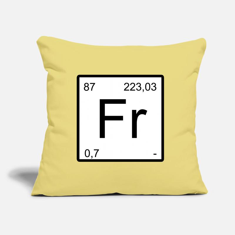 Conception des éléments de francium avec nombres de période Housse de coussin décorative 45 x 45 cm