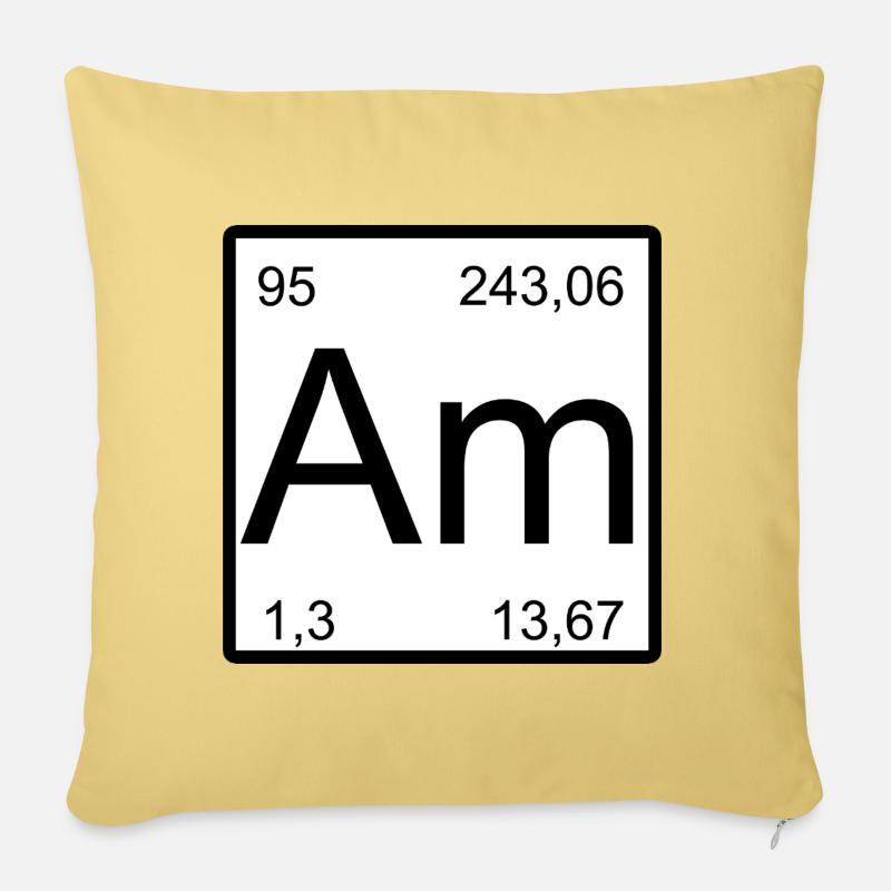 Americium Am Element Typography - Sofakissenbezug 45 x 45 cm - Hellgelb
