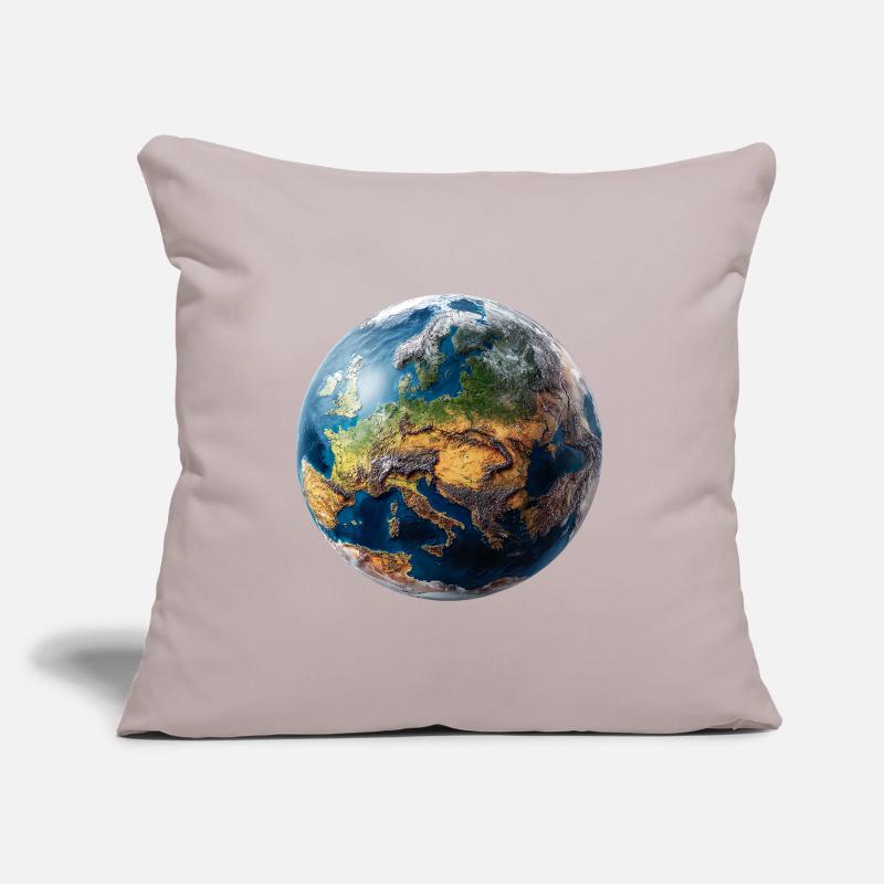 Globus-Design: Europa-Asien Landschaft Sofakissenbezug 45 x 45 cm
