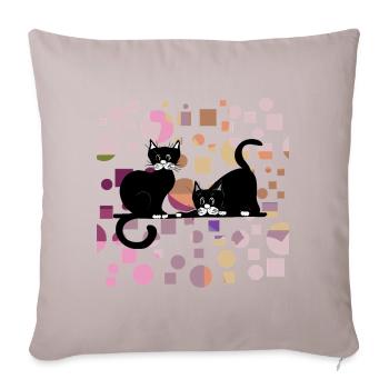 Cats - Sofa pillowcase 17,3'' x 17,3'' (45 x 45 cm) - light taupe - Front