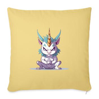 Angry Unicorn - Sofa pillowcase 17,3'' x 17,3'' (45 x 45 cm) - washed yellow - Front