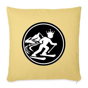 Ski King Skiing - Sofa pillowcase 17,3'' x 17,3'' (45 x 45 cm) - washed yellow - Front