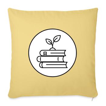 Pile de livres minimaliste avec lecture chaleureuse pour les plantes - Housse de coussin décorative 45 x 45 cm - jaune délavé - Devant