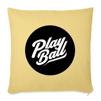 Play Ball Vintage Script - Sofa pillowcase 17,3'' x 17,3'' (45 x 45 cm) - washed yellow - Front