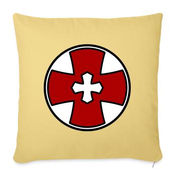 Cross circle - Sofa pillowcase 17,3'' x 17,3'' (45 x 45 cm) - washed yellow - Front
