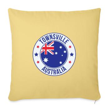 Emblème de Townsville Australie - Housse de coussin décorative 45 x 45 cm - jaune délavé - Devant
