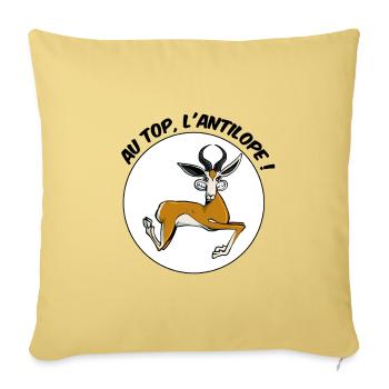 au top, l'Antilope ! - Housse de coussin décorative 45 x 45 cm - jaune délavé - Devant