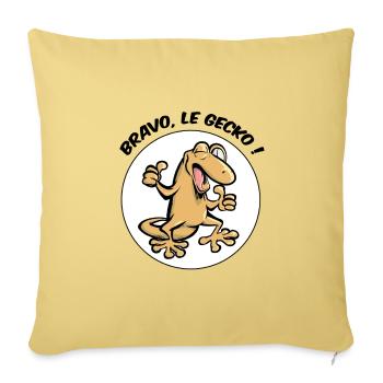 Bravo, le gecko ! - Housse de coussin décorative 45 x 45 cm - jaune délavé - Devant