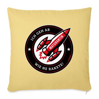 Maturantin – Ich Geh Ab Wie Ne Rakete! (NEG Red) - Sofakissenbezug 45 x 45 cm - Hellgelb - Vorne