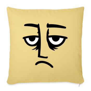 Grumpy sad disappointed face funny - Sofa pillowcase 17,3'' x 17,3'' (45 x 45 cm) - washed yellow - Front