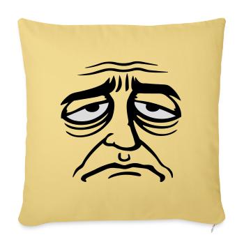 Grumpy sad disappointed face funny - Sofa pillowcase 17,3'' x 17,3'' (45 x 45 cm) - washed yellow - Front