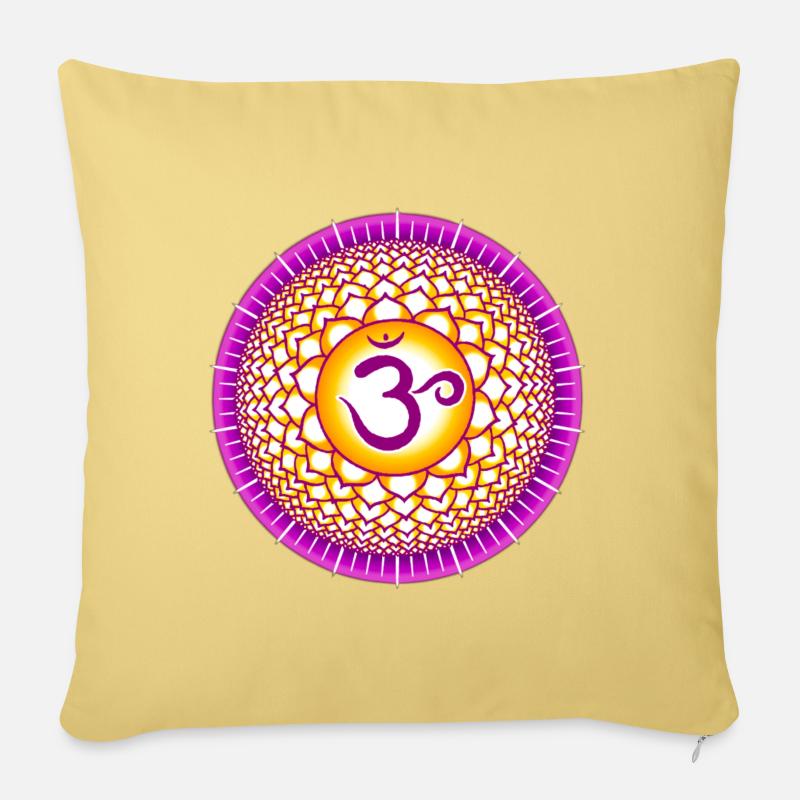Kronenchakra Sahasrara - Sofakissenbezug 45 x 45 cm - Hellgelb