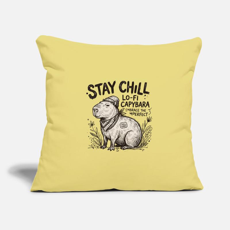 Capybara Chill LoFi Artwork Sofakissenbezug 45 x 45 cm