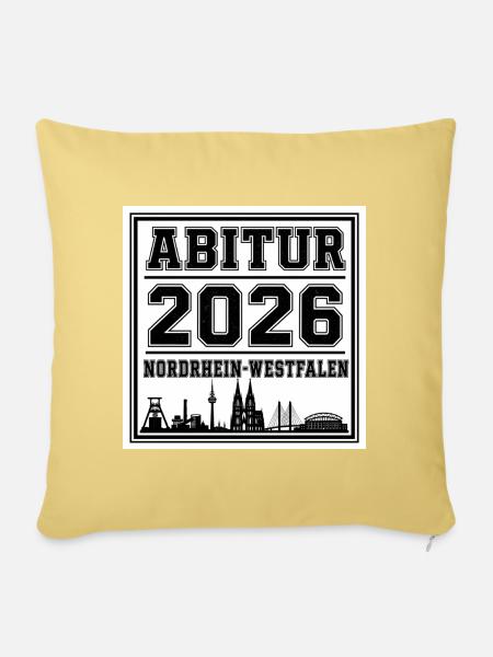 Abitur-2026-NRW - Sofakissenbezug 45 x 45 cm - Hellgelb