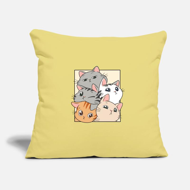 Cat Stack Ensemble Housse de coussin décorative 45 x 45 cm