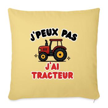 J'peux pas j'ai tracteur - Housse de coussin décorative 45 x 45 cm - jaune délavé - Devant