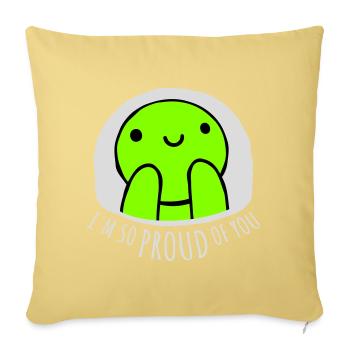 Je suis tellement fier de toi pour t’encourager sincèrement à dire - Housse de coussin décorative 45 x 45 cm - jaune délavé - Devant