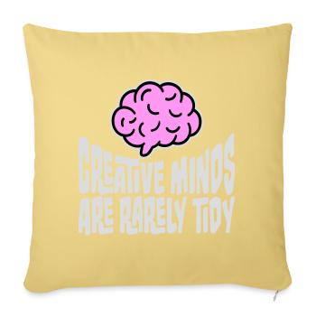 Les esprits créatifs sont rarement bien rangés Logo créatif drôle - Housse de coussin décorative 45 x 45 cm - jaune délavé - Devant
