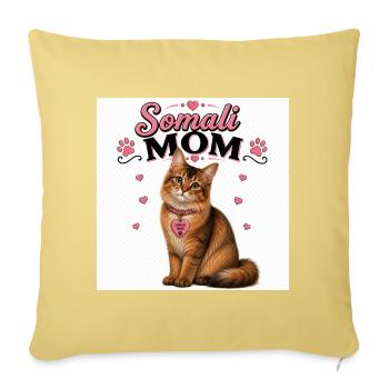 Somali Mom Cat Love - Sofa pillowcase 17,3'' x 17,3'' (45 x 45 cm) - washed yellow - Front