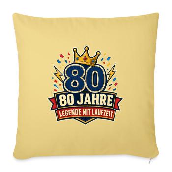 80 Jahre – Legende mit Laufzeit - Sofakissenbezug 45 x 45 cm - Hellgelb - Vorne
