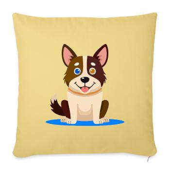 Kleiner bunter Hund (Comic) - Sofakissenbezug 45 x 45 cm - Hellgelb - Vorne