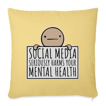 Les réseaux sociaux nuisent sérieusement à la santé mentale selon les affirmations - Housse de coussin décorative 45 x 45 cm - jaune délavé - Devant