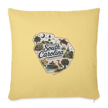 South Carolina Palmetto State Vintage-Aufkleber - Sofakissenbezug 45 x 45 cm - Hellgelb - Vorne