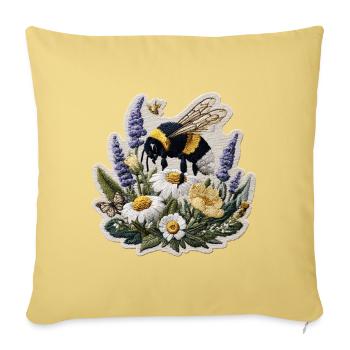 Biene im Blumenfeld Patch - Sofakissenbezug 45 x 45 cm - Hellgelb - Vorne