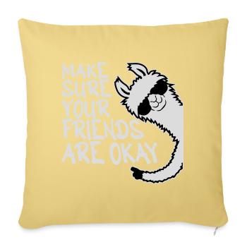 Make Sure Your Friends Are Okay Lama Sonnenbrille - Sofakissenbezug 45 x 45 cm - Hellgelb - Vorne