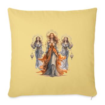 Die Drei Moiren – Griechische Mythologie - Sofakissenbezug 45 x 45 cm - Hellgelb - Vorne