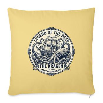Vintage Kraken Sea Monster Emblem Maritime Ship - Sofakissenbezug 45 x 45 cm - Hellgelb - Vorne