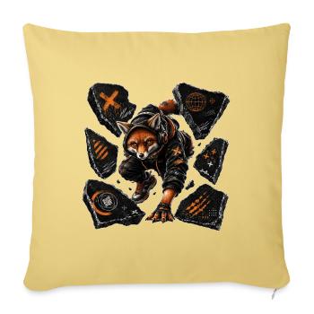 Fuchs Orbitkampf - Sofakissenbezug 45 x 45 cm - Hellgelb - Vorne