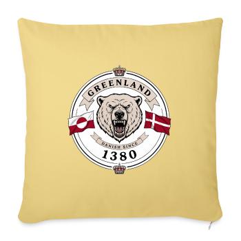 Bärenwappen von Dänemark, Grönland - Sofakissenbezug 45 x 45 cm - Hellgelb - Vorne