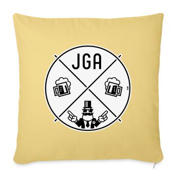 JGA Bräutigam Handzeichen Bier Kreis Symbol NEG 2C - Sofakissenbezug 45 x 45 cm - Hellgelb - Vorne