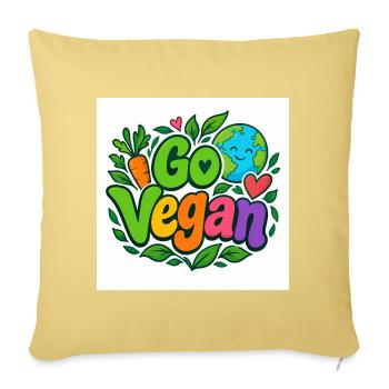 Adoptez une fleur végane - Housse de coussin décorative 45 x 45 cm - jaune délavé - Devant