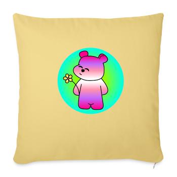 Sugar-sweet bear - Sofa pillowcase 17,3'' x 17,3'' (45 x 45 cm) - washed yellow - Front