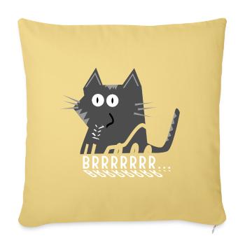 Gray Cat Cartoon Humming Noise - Sofa pillowcase 17,3'' x 17,3'' (45 x 45 cm) - washed yellow - Front