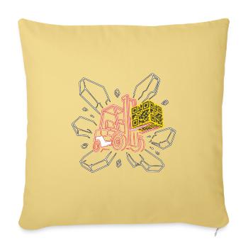 Funny Forklift Forklift Driver – Logistics - Sofa pillowcase 17,3'' x 17,3'' (45 x 45 cm) - washed yellow - Front
