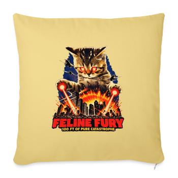 Feline Fury - Sofakissenbezug 45 x 45 cm - Hellgelb - Vorne