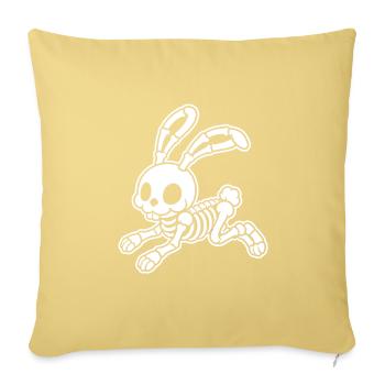 Süßes Skelett Hase Kaninchen Ostern Cartoon Shirt - Sofakissenbezug 45 x 45 cm - Hellgelb - Vorne