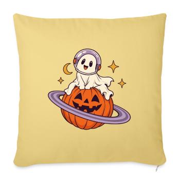 Astronaut auf Halloween-Kürbis - Sofakissenbezug 45 x 45 cm - Hellgelb - Vorne