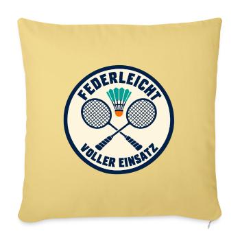 Badminton – Federleicht voller Einsatz - Sofakissenbezug 45 x 45 cm - Hellgelb - Vorne