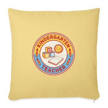 Vintage Kindergartenlehrerin ABC Blocks Sonnenabzeichen - Sofakissenbezug 45 x 45 cm - Hellgelb - Vorne