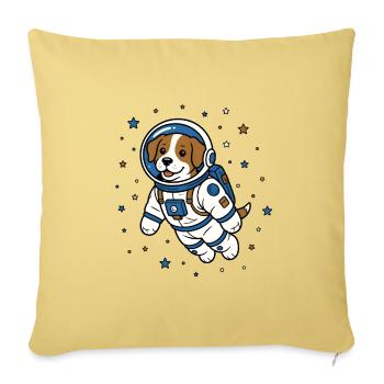 Hund Astronaut Helm Weltraum Hunde Vektor Shirt - Sofakissenbezug 45 x 45 cm - Hellgelb - Vorne