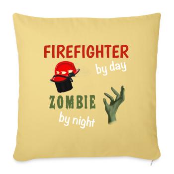 Firefighter by day Zombie by night - Zombiehand - Sofakissenbezug 45 x 45 cm - Hellgelb - Vorne