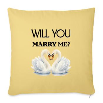 Will you marry me Heiratsantrag süße Geschenkidee  - Sofakissenbezug 45 x 45 cm - Hellgelb - Vorne