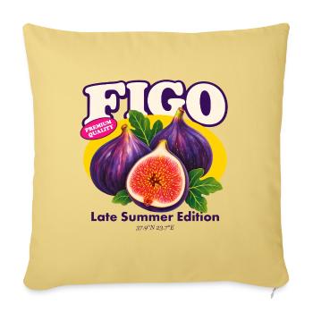Figo – Fresh Purple Figs Spätsommerausgabe - Sofakissenbezug 45 x 45 cm - Hellgelb - Vorne