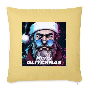 Merry Glitchmas Cyber Santa – Neon Weihnachtsmann - Sofakissenbezug 45 x 45 cm - Hellgelb - Vorne