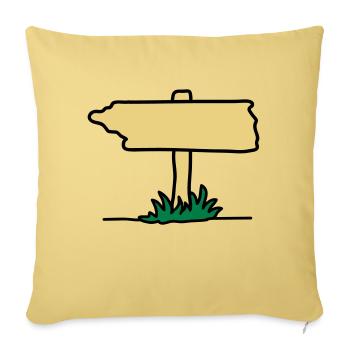 schild_3c - Sofakissenbezug 45 x 45 cm - Hellgelb - Vorne