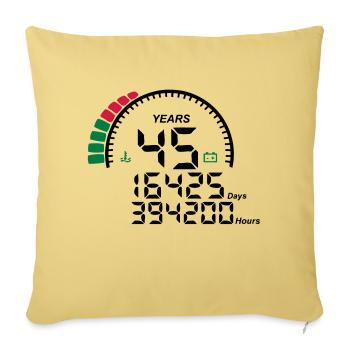 years 45 years anniversary meter - Sofa pillowcase 17,3'' x 17,3'' (45 x 45 cm) - washed yellow - Front